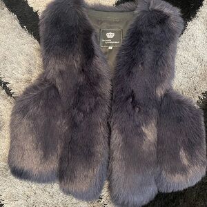 Luxurious Gray Faux Fur Vest